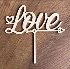 Love Wooden Cake Topper