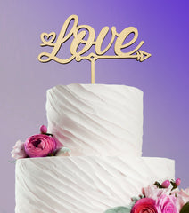 Love Wooden Cake Topper