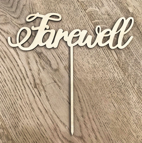 Farewell Wooden Cake Topper